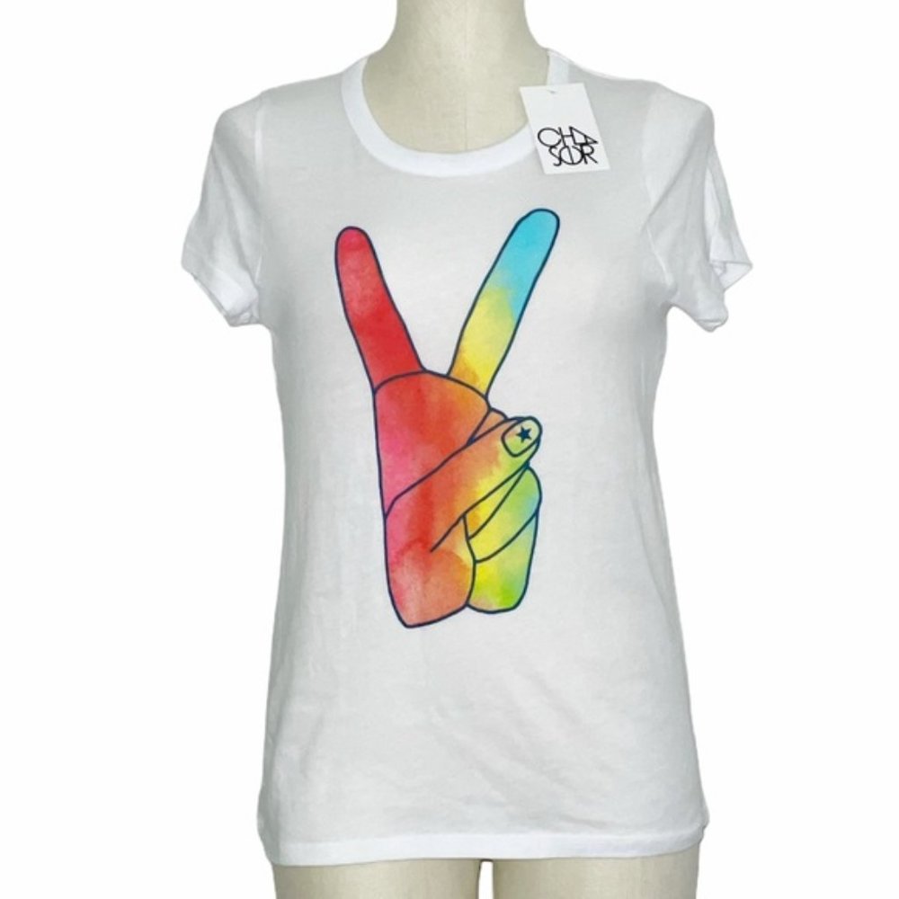 NWT Chaser Brand Peace Sign T-Shirt Tee Small